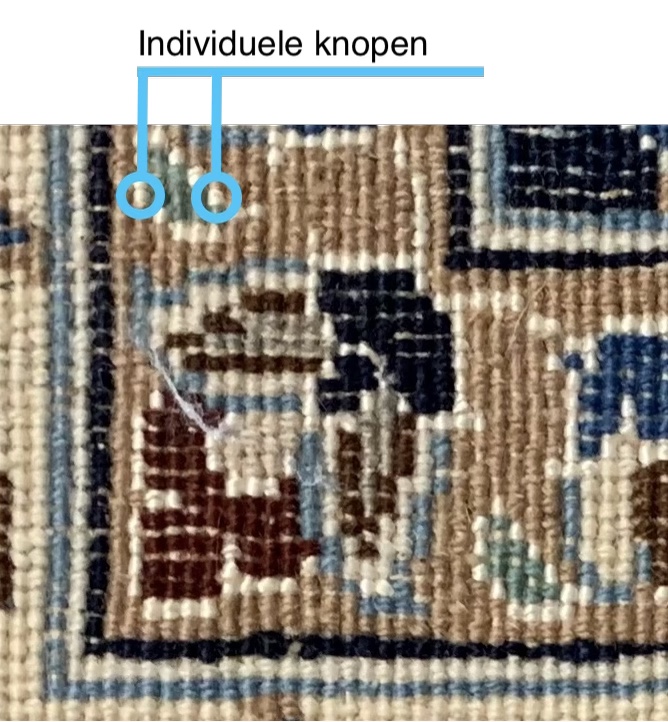 Knopen in een Perzisch tapijt